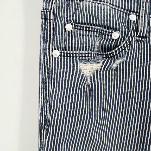 Mother Jeans The Vamp One The Road Destroy Conductor Strip Size 25 Cropped - Picture 2 of 11